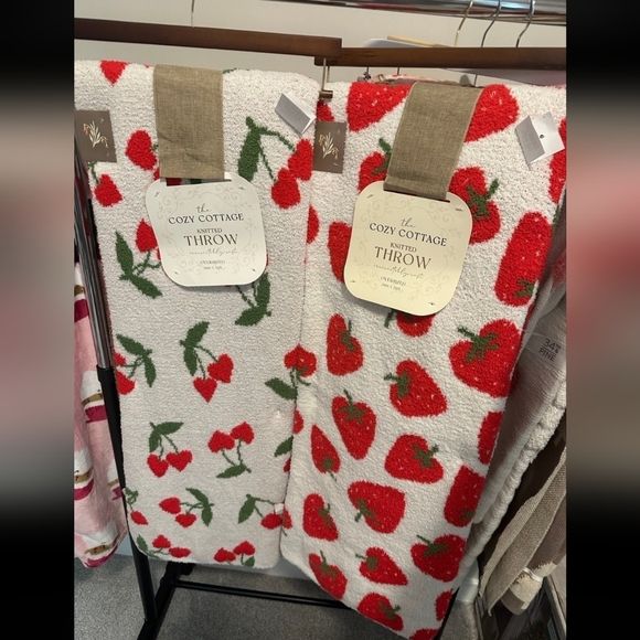 Strawberry and Cherry Throw Blanket